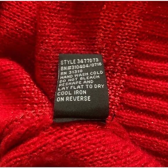 AGB Red Sparkly Long Sleeve Scoop Neck Holiday Christmas Sweater 1x - Picture 8 of 8